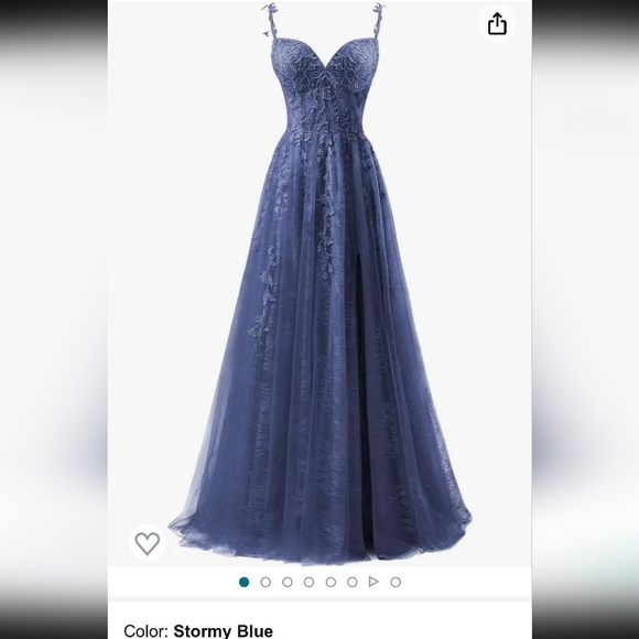 Stormy Blue Prom Dress Plus Size, 18W - Picture 10 of 10